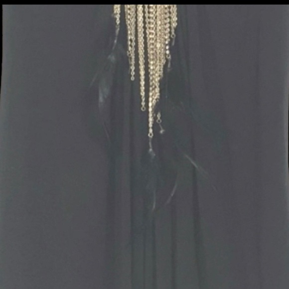 SKY Strapless Top with chains and feathers xs - Picture 6 of 13